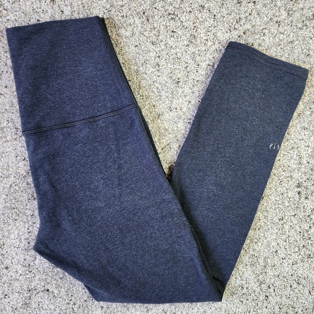 Lululemon Align Leggings Womens 4 Gray Heathered High Rise Yoga Pant Excellent